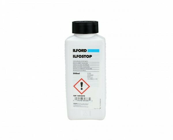 Ilford Ilfostop Stop Bath with ultization indicator 500 ml Bottle.