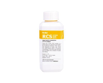 Rollei RCS Citrin Stop bath 250 Milliliter Bottle.