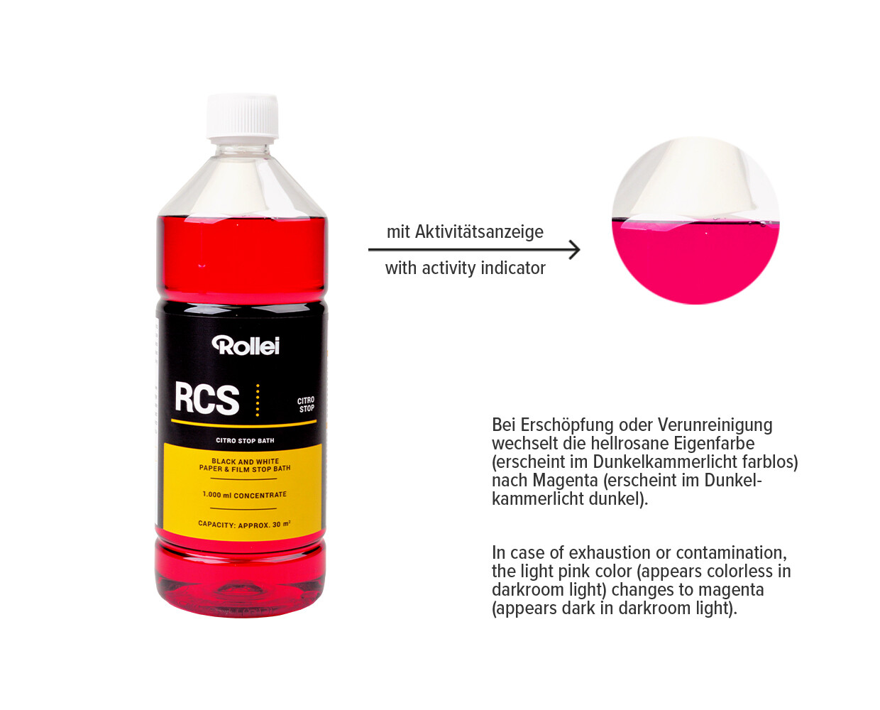 Rollei RCS Citrin Stop bath 1 Liter Bottle.