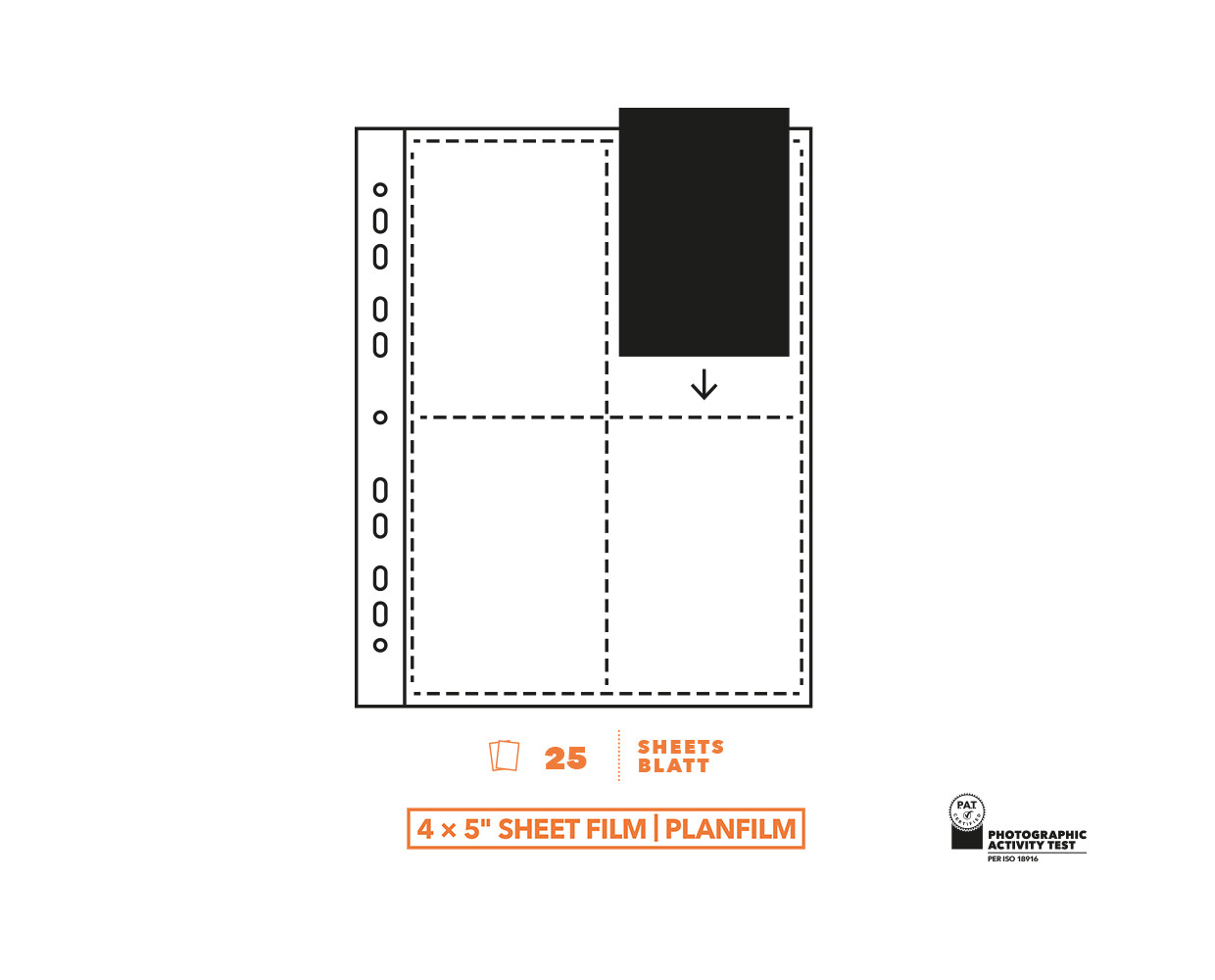 Glassine negative sleeves for medium format films 100 sheets (4x5')