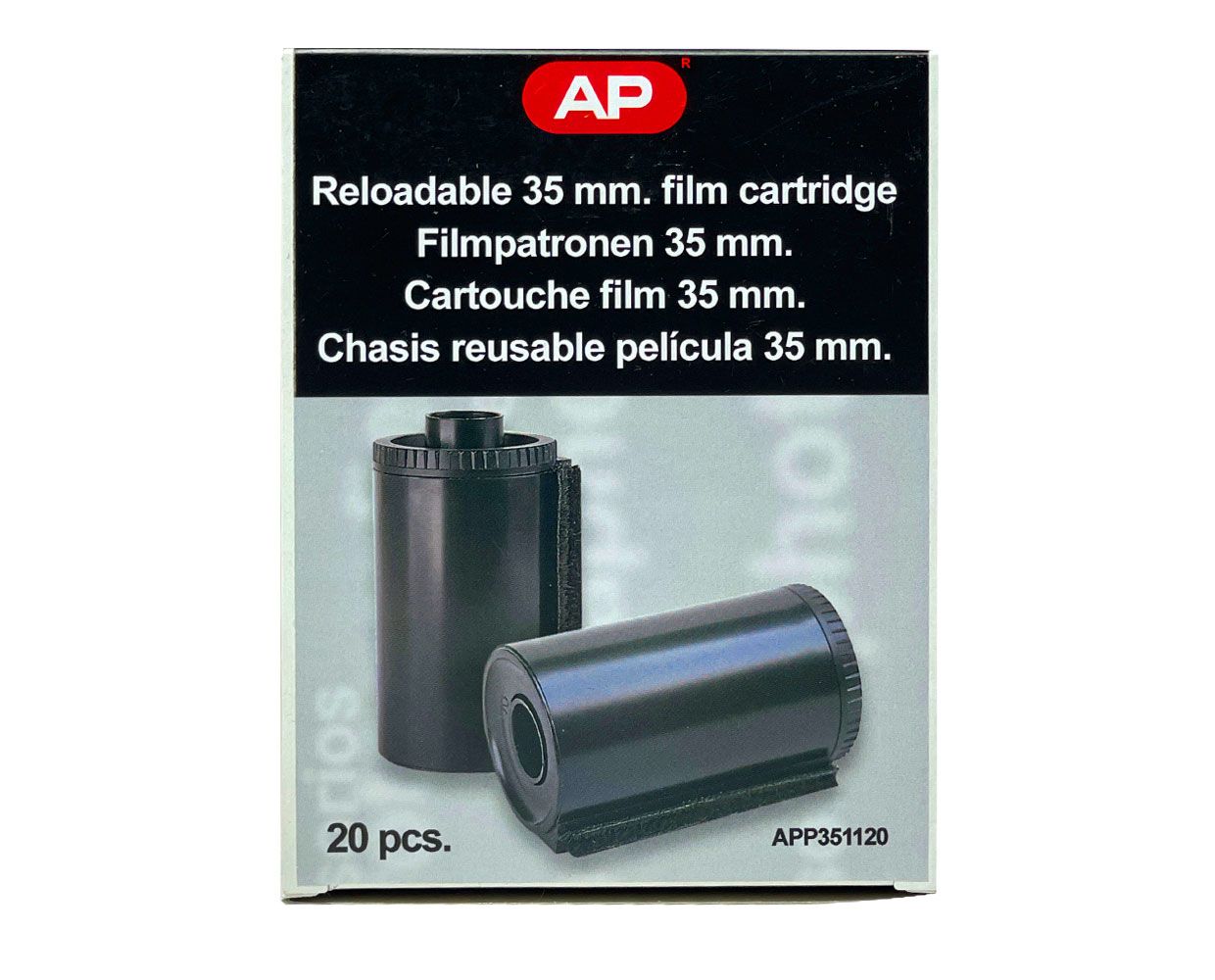 Film cartridges plastic with bayonet lock 35mm, reusable (20 pieces)
