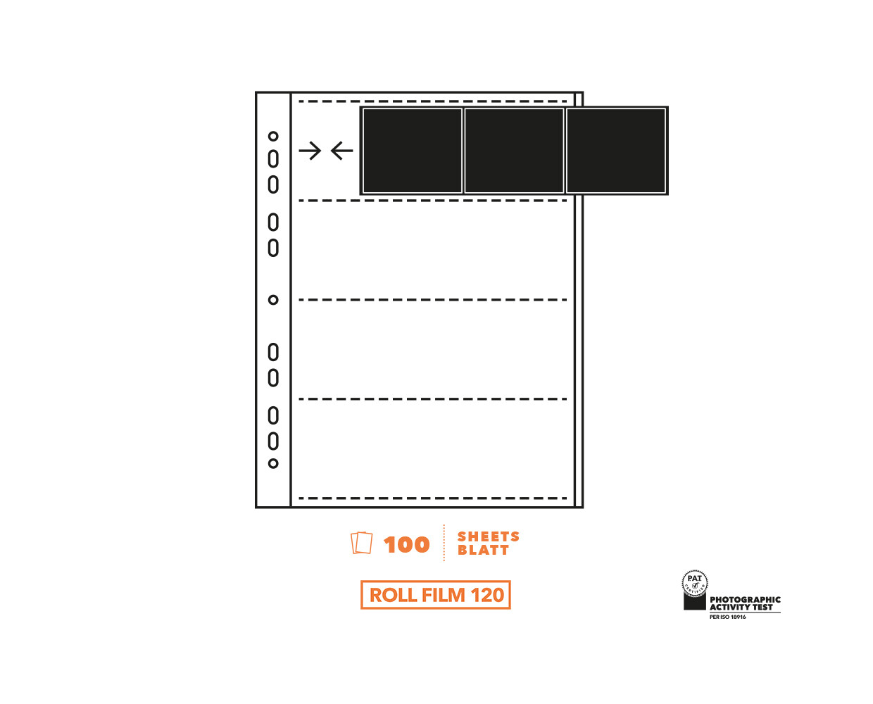 Peva Pergamin negative sleeves for 120 roll film (6x6 / 6x7)  Wide 100 sheets