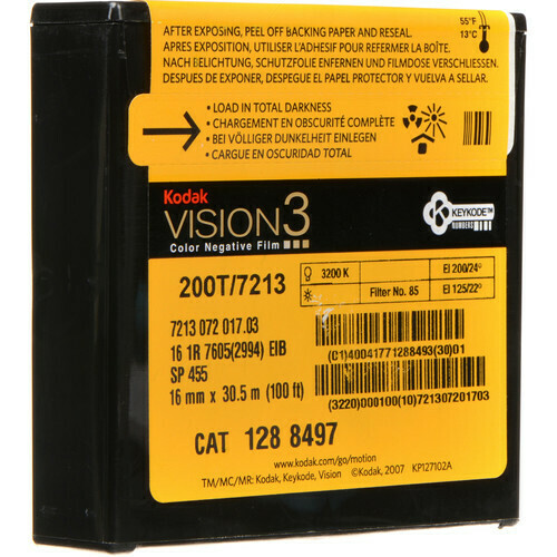 Kodak VISION3 200T Color Negative Film #7213 (16mm, 30.5m Roll) whitout Remjet