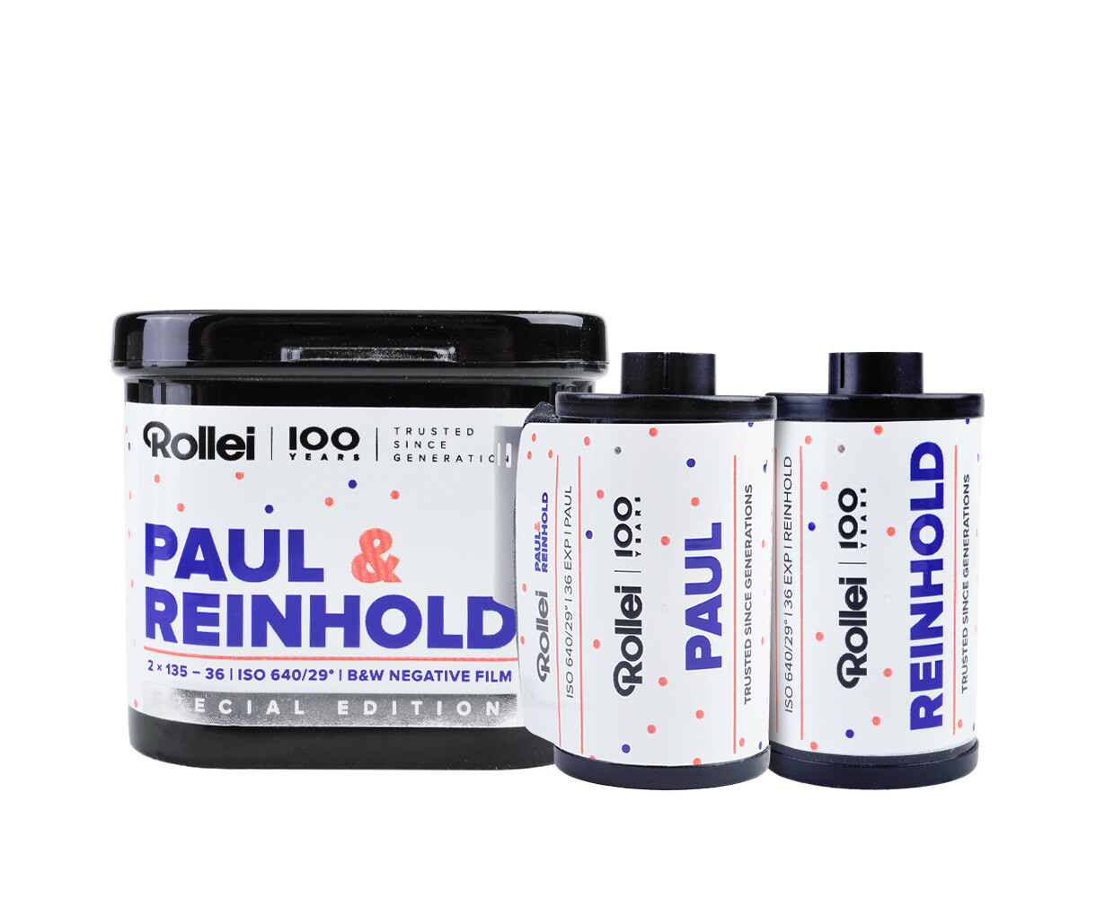 ROLLEI 135 Double Pack Special Edition Paul and Reinhold - Nominal sensitivity: ISO 640/29°. Expired 10/2027