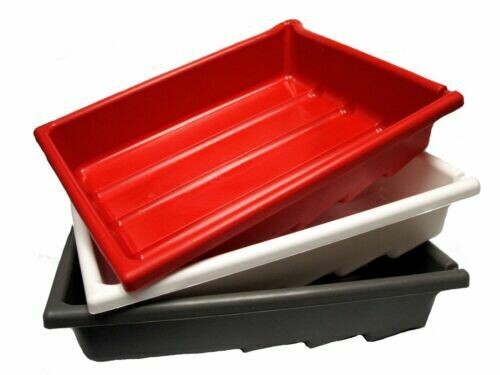 Paterson Set 3 laboratory trays 38x50cm for paper size 30x40cm (12x16") white, red and grey