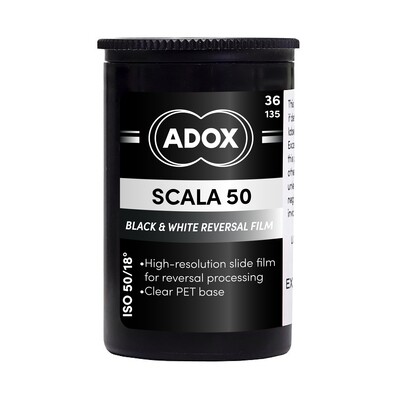 Adox SCALA 50 Black and White Slide Film (35mm Roll Film, 36 Exposures - expired  07/2027