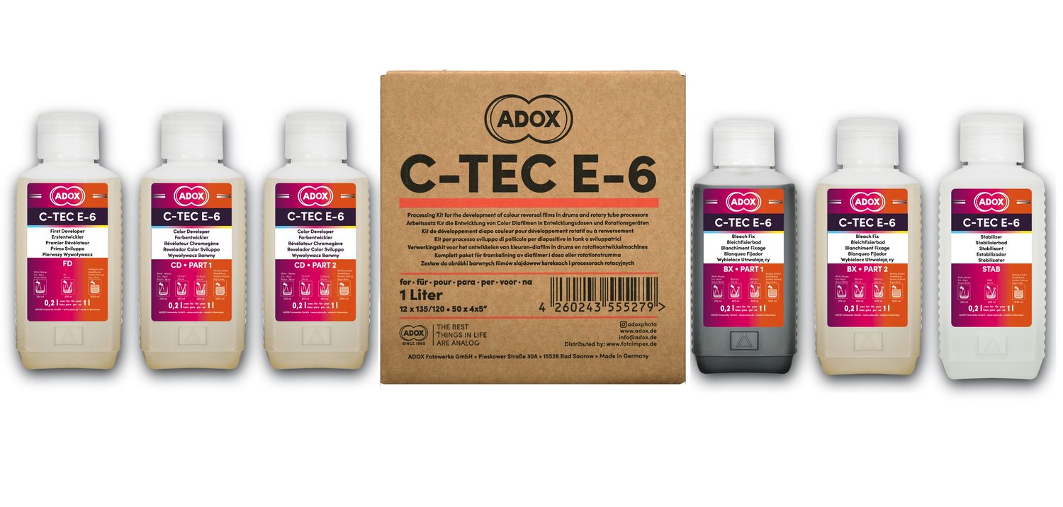 ADOX C-TEC E-6 3-bath kit for 12 films to mix 1000 ml - alternative to TETENAL Colortec E-6 3-Bad Kit 1 Liter