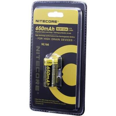 Nitecore NL166 RCR123A Li-ion Battery 650mAh - rechargeable li-ion battery