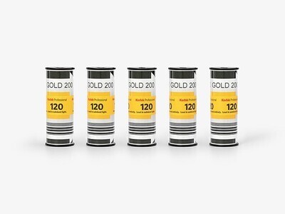 Kodak GOLD 200 Color Negative Film 5x Format 120 expired 08/2027