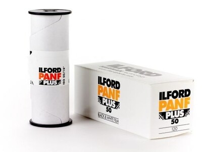 Ilford Pan F Plus Black and White Negative Film (120 Roll Film) expired 09/2027