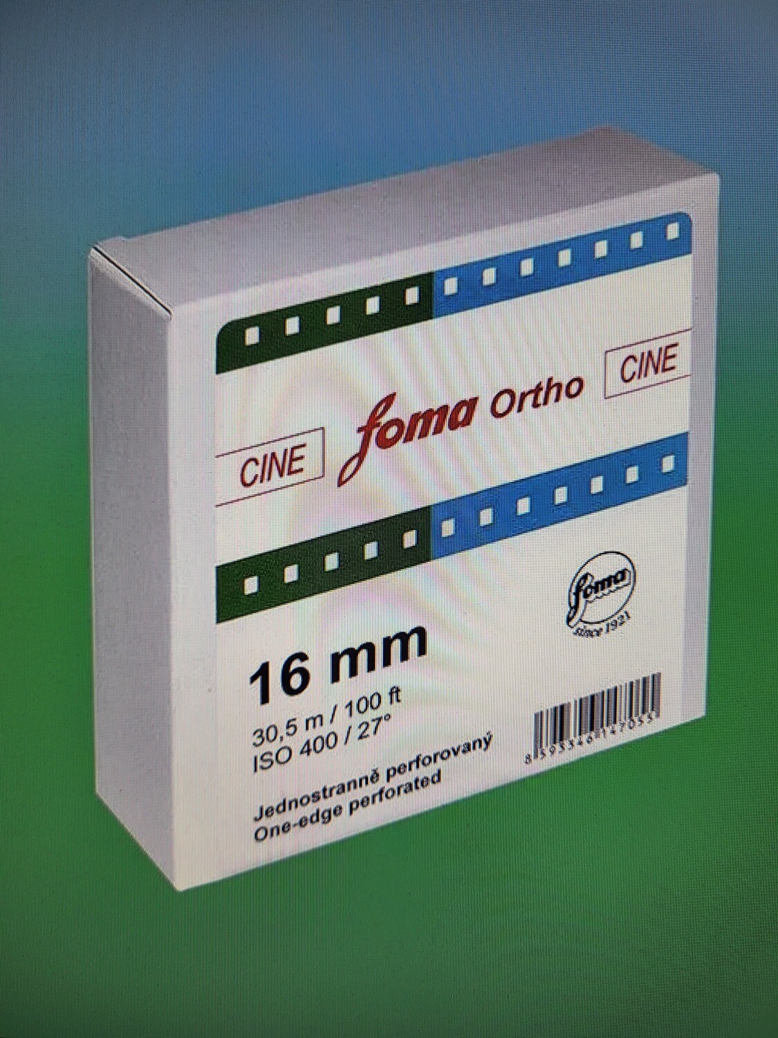 FOMA Cine Ortho 400 16mm/30,5m , perforated on one side
