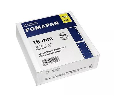FOMA Fomapan Cine 100 16 mm - 30,5m single-sided perforated FOMA Fomapan Cine 100 16 mm - 30,5m single-sided perforated