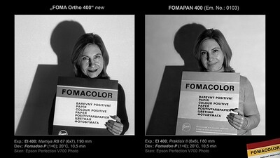 Foma Ortho 400 20.3x25.4 CM (8x10 INCH) / 25 Sheetsplan film for a beautiful retro look. Expired 12/2027