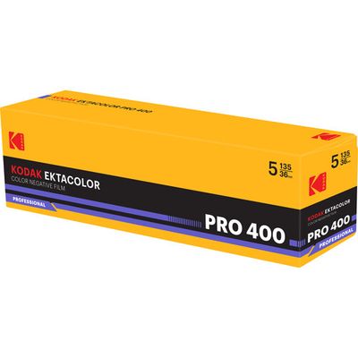 Kodak Ektacolor Pro 400 Color Negative Film (This item is five 36-exposure rolls of 35mm film. expired 08/2027