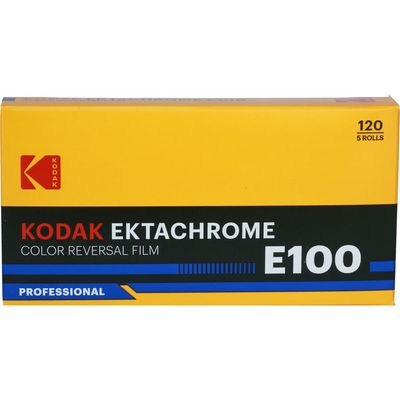 Kodak Professional Ektachrome E100 Color Transparency Film format 120 5-er Pack expired 08/2028 Retro Packaging