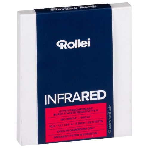Rollei Infrared 400 Black and White Negative Film - Format 400/27° s/w 4x5 inch 25 sheets