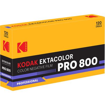 Kodak Ektacolor Pro 800 Color Negative Film (120 Roll Film, 5-Pack) expired 03/2028