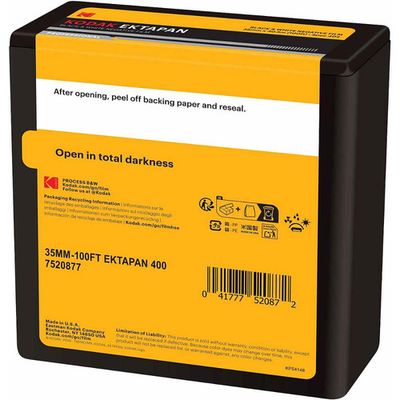 Kodak Eastman Ektapan PRO 400 Black and White 35mm Negative Roll Film, 100' Roll