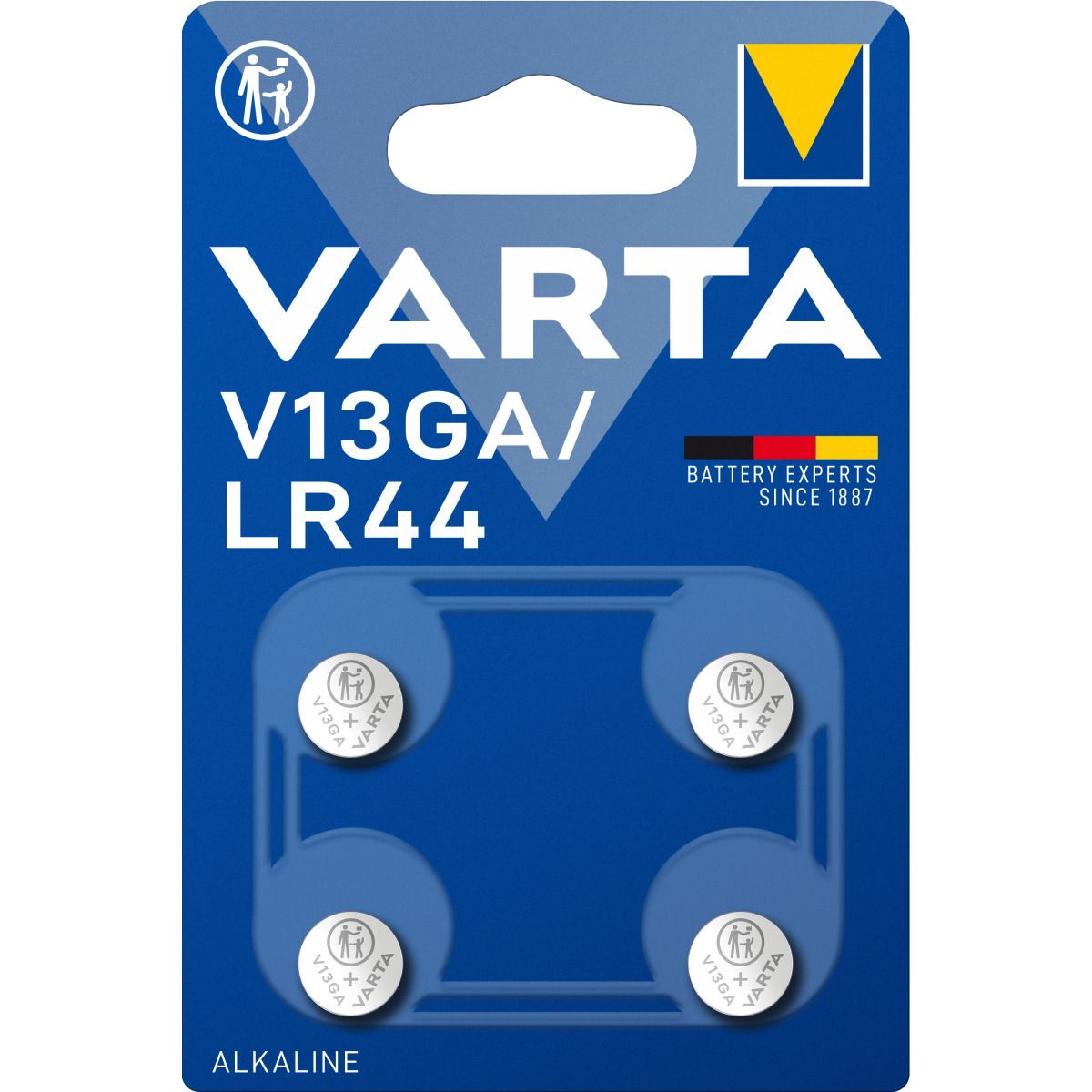 Varta Button Battery V 13 Ga V13ga Lr44 1.5 Volt 1.5v Alkaline  in a pack of 4 date MHD 02/2025