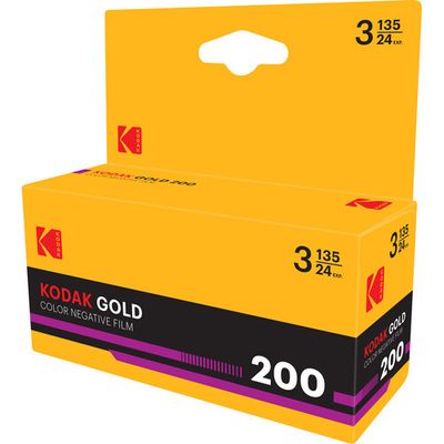 Kodak Eastman GOLD 200 Color Negative Film (35mm Roll Film, 24 Exposures, 3-Pack) Expired 02/2028