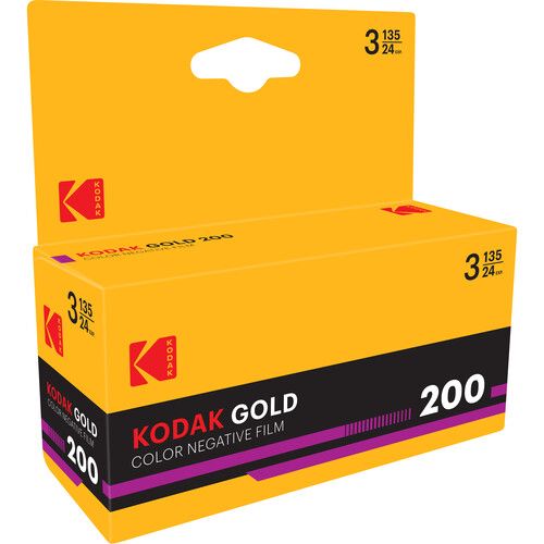 Kodak Eastman GOLD 200 Color Negative Film (35mm Roll Film, 24 Exposures, 3-Pack) Expired 02/2028