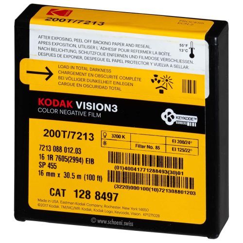 Kodak VISION3 200T Color Negative Film #7213 (16mm, 30.5m Roll)