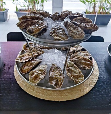Oyster Steel Platter and Stand (2 Tiers)