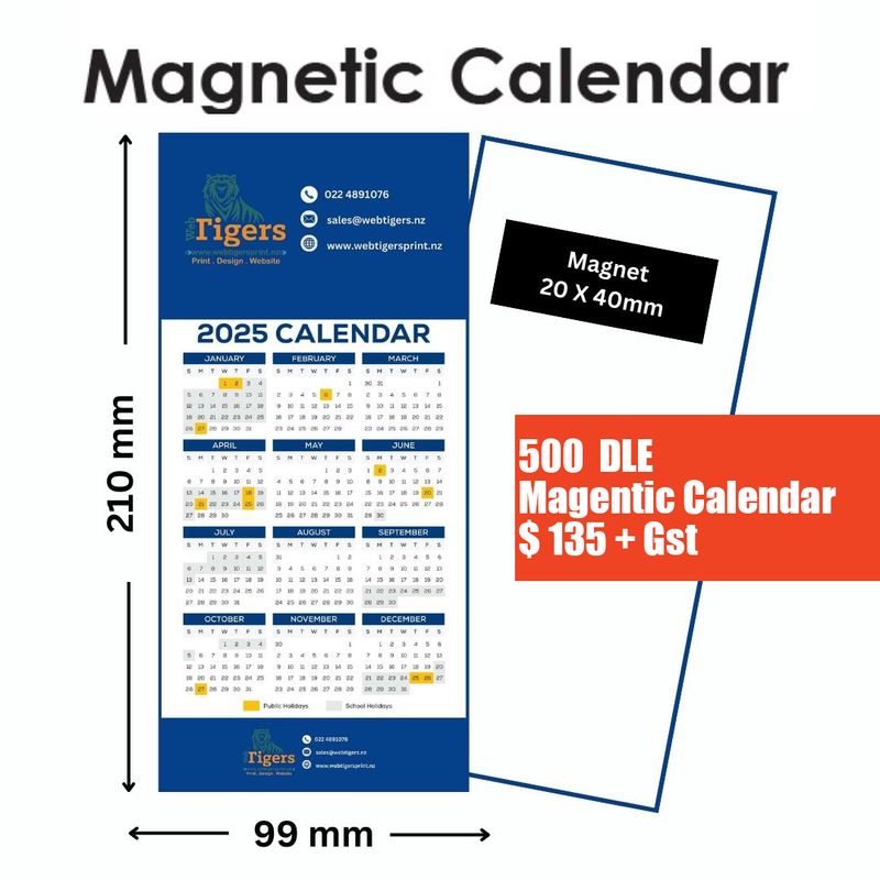 Magnetic  DLE Calendar  (99mm x 210mm)
