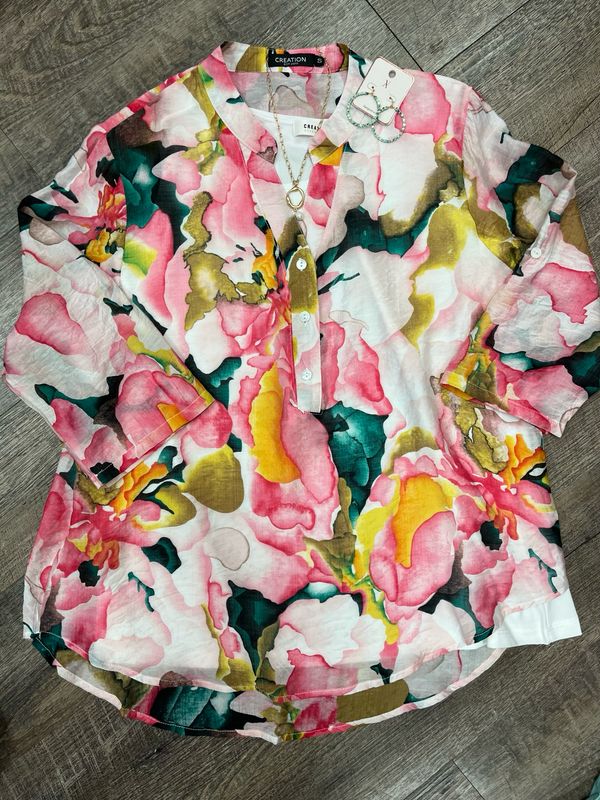 Floral Half Button