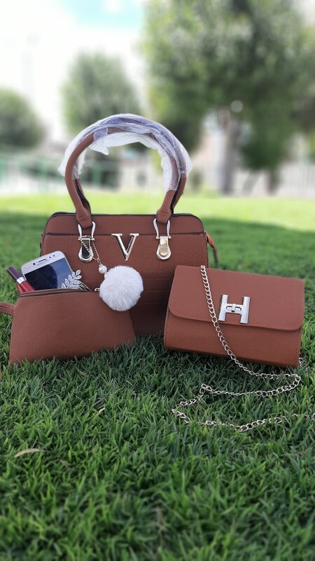 Cartera Brown V 3 piezas 
