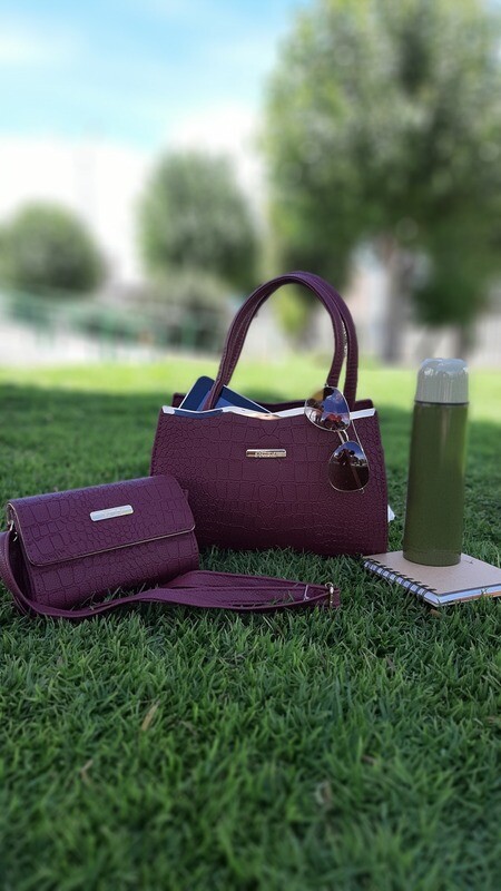 Cartera Granate marca Bashele 2 piezas