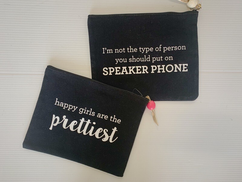 Black Sassy Linen Pouches