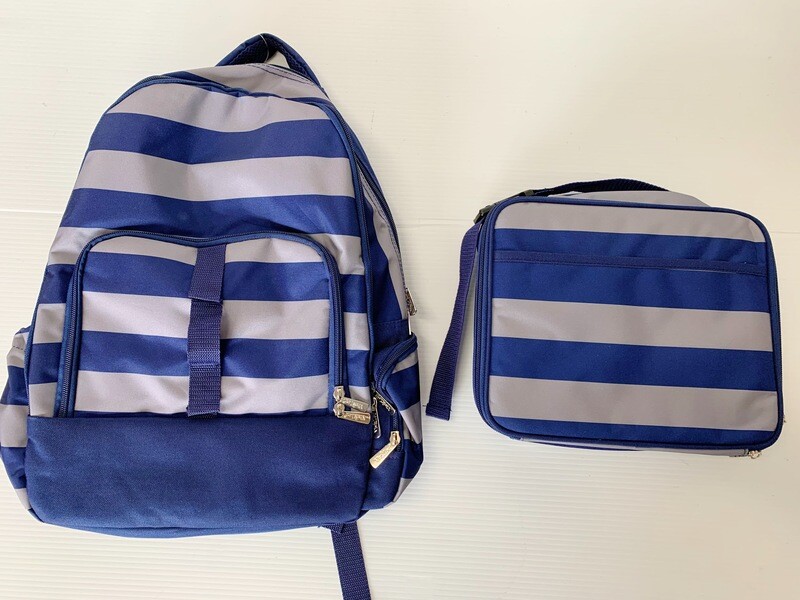 Striped Backpack and Lunchbox Set