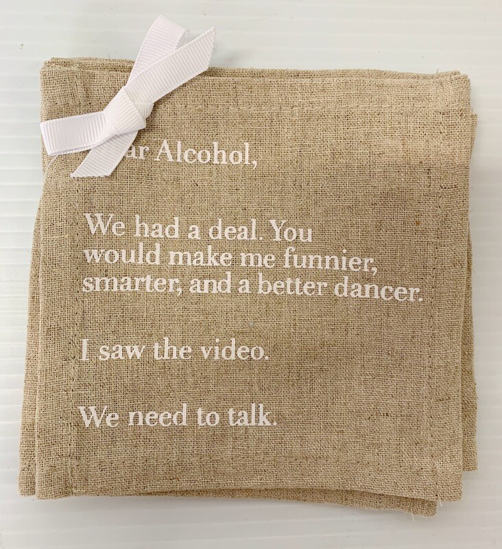 Dear Alcohol Reusable Cocktail Napkins