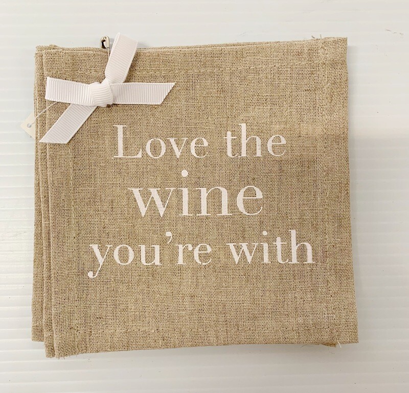 Wine Love Reusable Cocktail Napkins