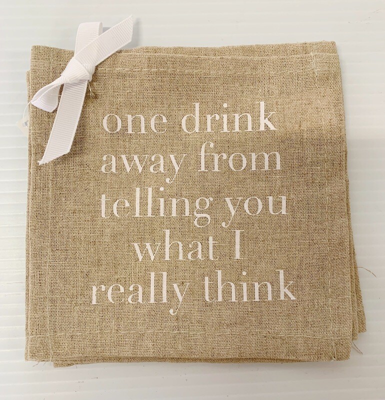 One Drink Reusable Cocktail Napkins