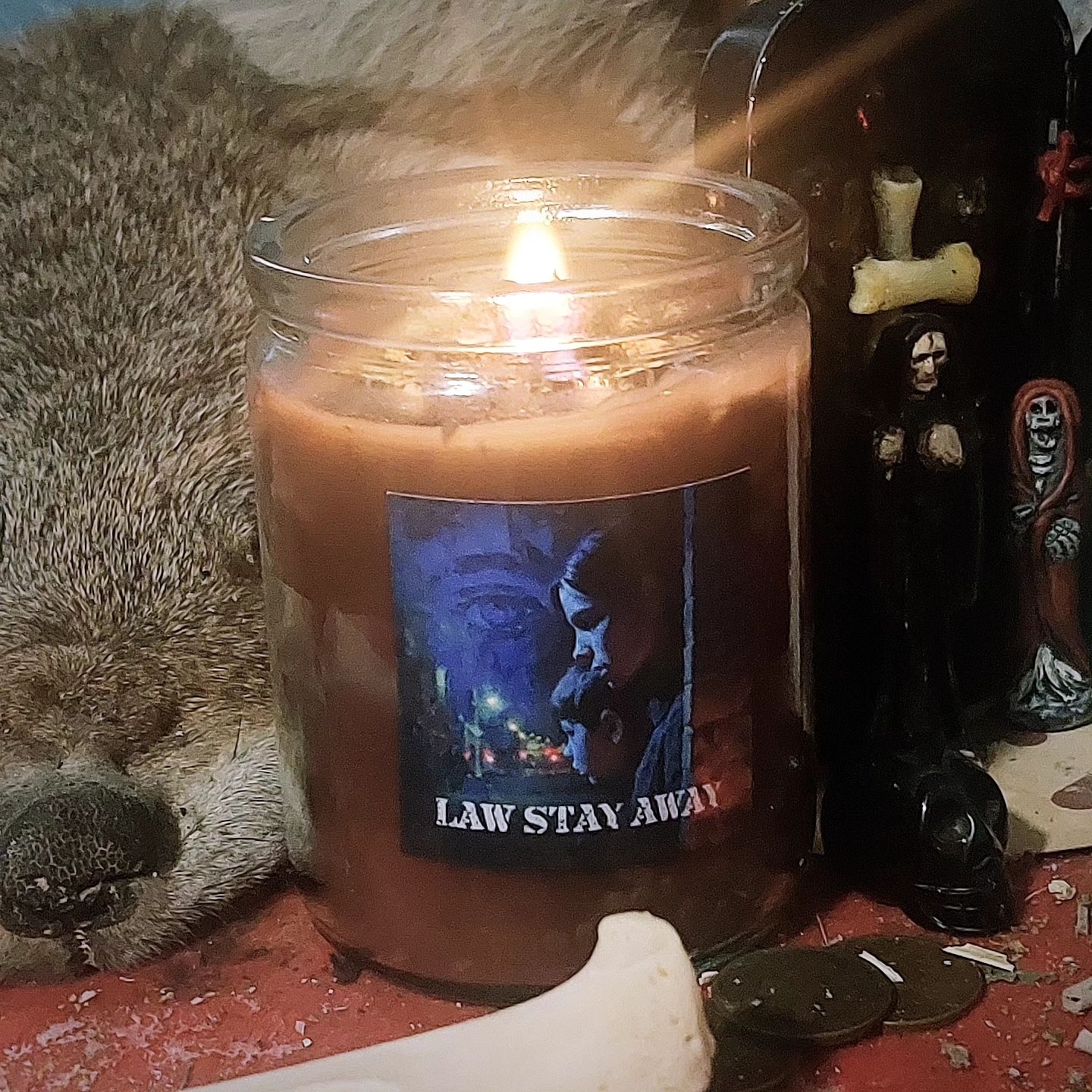 Law Stay Away fixed candle