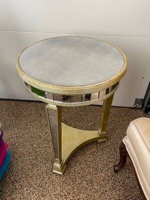 Circular mirrored and table/lampstand Circular mirrored and table/lampstand