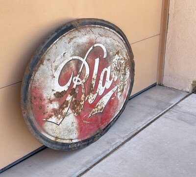 Huge 1950s Blatz Beer Oval Convex Metal Sign Allen-Morrison (AM) Sign Co