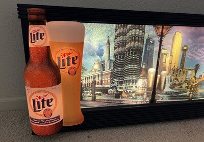Miller Lite Beer Sign Coast To Coast II Motion City Lights