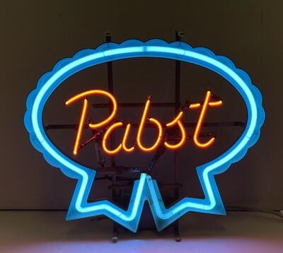 Vintage Pabst Blue Ribbon Beer Neon Bar Sign Original