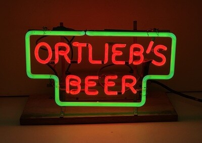 Vintage Ortlieb's Beer Neon Bar Sign Ortliebs