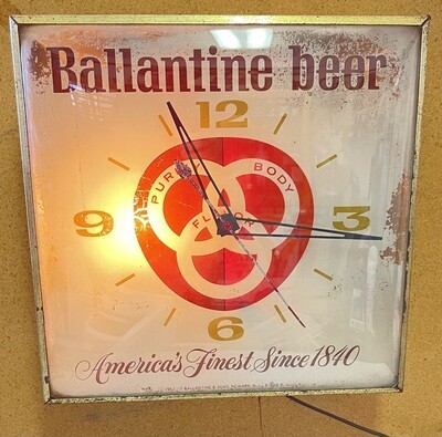1963 Ballantine Beer PAM Clock Domed Glass