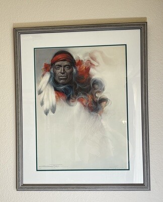 Signed Ozz Franca Litho Native American Lithograph Framed Print  #1