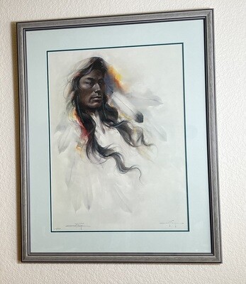 Signed Ozz Franca Litho Native American Lithograph Framed Print  #2
