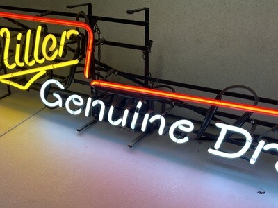 Miller Genuine Draft Beer Guitar Neon Bar Sign