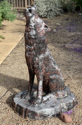 Life Size Cast Aluminum Howling Wolf Statue
