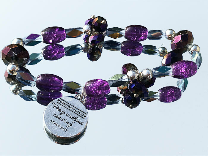 Purple-Masquerade Prayer Bracelet
