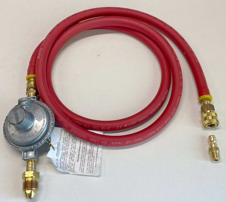 High pressure regulator with QC 5 to 100 ft hose