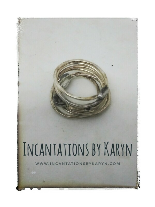 Set of (3) Rustic Sterling Silver Stacking Rings